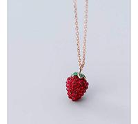 LCSD S925 Silver Necklace, Simple Personality Strawberry Korean Female Necklace, Gold Clavicular Chain, 925 Silver, Golden Rose