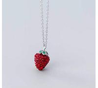 LCSD S925 Silver Necklace, Simple Personality Strawberry Korean Female Necklace, Silver Clavicle Chain, 925 Silver