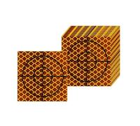 LCSVCCXA 100 Pieces Reflective Targets Relief Markers Acrylic Reflective Tape Square Sheets Point Reset Function Suitable for Tunnels Bridges, 50X50mm