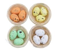 LCSVCCXA 3 Pieces Artificial Bird Nests with Decorative Miniature Foam Eggs, Creative PE Table Ornaments for Easter Decoration, Shop Gift, 4 Pieces Style B