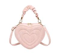 LCSVCCXA Heart Shape Solid Color PU Crossbody Bag for Women Girls Gift, Pink