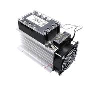 LCTC Three Phase Solid State Relay SSR Zero Cross 3-phase Load Relay 3-32VDC Control With Radiator 380V10A 25A 40A 60A 80A 100A 1Pcs(AC-AC,60A)