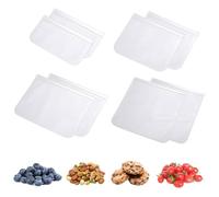 LCUHAVA 8 PCS Reusable Freezer Bags Silicone Food Bags Bpa Free Dishwasher Safe Thickened and Leak Proof, Suitable for Meal Preparation Vegetables, Fruits, Sandwiches, Snacks, Meats
