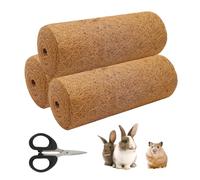 LCUHAVA Pack of 3 Hemp Mats for Rodents Made of 100% Coconut Fibre Shavings 100 x 30 cm, Absorb Odours, for Rabbits, Rabbits and Hamsters, Hemp Mat, Biodegradable Hemp Mat