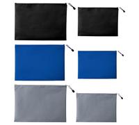 LCUHAVA Pack of 6 Wallets Bank Bags A4/A5 Bank Bag Waterproof Money Folder Oxford for Storage of Banknote Documents, Private and Commercial (Blue, Black, Grey)