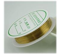 Lcuihong-copper wire 0.2-1mm Beading Golden Silver Plated Copper Cord String Thread Metal Wire For Necklace Bracelet Accessories Jewelry Making Soft & Strong (Color : Golden 06 5M)