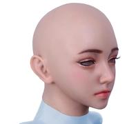 LCUPPON Female Silicone Head Mask Makeup Face Mask Crossdressing Cosplay (Brown)