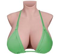 LCUPPON K Cup Silicone Breastplate 7a Grade Breast Forms (Beige, K silicone)
