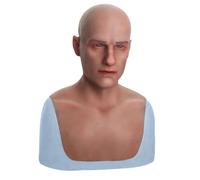 LCUPPON Realistic Silicone Face Mask Male 100% Silicone Material | Use for drag queen,transgender,crossdressers,cosplay,halloween, 100% silicone face mask men