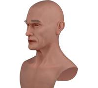 LCUPPON Realistic Silicone Face Mask Men 100% Silicone | Use for drag queen,transgender,crossdressers,cosplay,halloween, 100% silicone face mask male