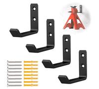lcusepu Jack Stand Wall Mount Organizer, Car Jack Stands Wall Hooks for Hanging, Universal Upgrade Designed Garage Hook, Heavy Duty Hooks Fits 2 & 3 & 4 & 5 & 6 Ton Heavy Duty Jack Stands (4 Pack)