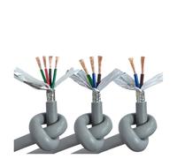 LCUVIMPEX External Shielded Twisted Pair Cable ， TRVVP Double Shielded Cable With Heat And Oil Resistance 24-17 AWG 2-8 Core Gray Insulated(3cores 1meter,24 AWG 0.2mm2)