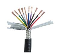 LCUVIMPEX External Shielded Twisted Pair Cable ， TRVVP Shielded Cable 13-24 AWG 2-24 Cores 1 meter PVC Insulated Copper Wire(15awg 1.5mm2,6 Cores 1Meter)