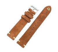 LCUVIMPEX Genuine Leather Watch Strap ， Suede Leather Watch Strap 18-48mm Watchband with Quick Release Spring Bar(Brown,19mm Black Buckle)