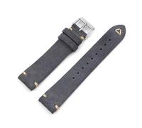 LCUVIMPEX Genuine Leather Watch Strap ， Suede Leather Watch Strap 18-48mm Watchband with Quick Release Spring Bar(Dark Gray,19mm Black Buckle)
