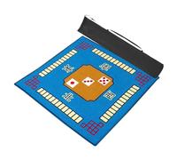 LCUVIMPEX Square Shape Mahjong Table Cloth, Mahjong mat Anti-Slip Noise Reduction Playmat Poker Cards Board Games Tabletop Cover Mat with Carrying Bag(Blue,32.7x32.7inch)