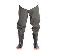 LCUVIMPEX Waterproof Fishing Bootfoot ， Hip Waders PVC Oxford Sole Fishing Hunting Black Green UK 4.5-10(Green,9)