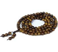 LCUVIMPEX Wood Beads Bracelet, 108 Bead Mala Prayer Bracelet Sea Willow Wood Stretch Elastic Unisex Multiple Sizes 6mm 8mm 10mm(10mm)