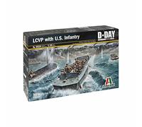 Lcvp Landing Craft with U.S. Infantry D-Day Plastic Kit 1:35 Model Italeri