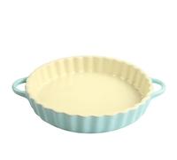 lcvtos 6 Inch Round Ceramic Baking Dish with Handles - Heat-Resistant Pie Pan for Quiche, Lasagna, Tart, Casserole - Nonstick Oven & Microwave Safe Bakeware (Rice Inside)