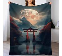 LCWWW Japanese Torii Gate Blanket Travel Nap Throws Plush Super Soft Flannel Blankets For Couch, Bed, Sofa For All Seasons 100×130cm