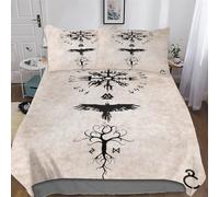 LCWWW Viking Myth Bedding Set Duvet Cover Set Comforter Cover 3 Pieces For Kids Teens Microfiber Soft Poly Quilt Cover King(220x240cm)