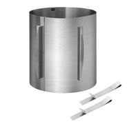 LCXCXY Cake Ring Stainless Steel Adjustable Cake Ring High 20 cm with 2 Mounting Clips Telescopic Adjustable Between 16 and 30 cm The Inner Wall of the Baking Ring has a Scale for Baking
