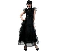 LCXYYY Halloween Costume Women's Cosplay Gothic Vintage Dark Princess Dance Dress with Belt for Adults Fancy Dress Carnival Party Birthday Masquerade Evening Dress Black Size S-XXL