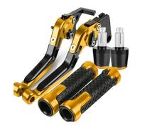 LCXZKIVS Brake Clutch Motorcycle Accessories Adjustable Foliding Brake Clutch Levers Handlebar Grips Ends For Yam&aha YZF R125 YZFR125 R 125 2014-2024 2023 2022 2021 2020 2019 2018(Gold)