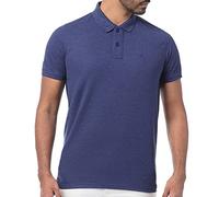 LCY London | Stand Up Basic - Wash Effect Men's Pique Polo Shirt Blue