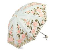 LCY Womens Anti-UV Lace Embroidery Folding Sun Parasol Rain Umbrella Wedding Umbrella-Apricot