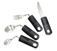 Lcyen Cutlery for Arthritic Hands Set of 4, Extra Wide Chunky Handles, Easy Grip Cutlery Adult for Elderly Disabled Arthritis Parkinson's Disease Tremors Sufferers (Flexible)