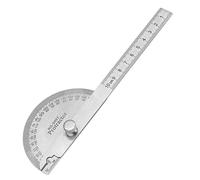 Lcyen Protractor, Angle Finder Ruler, Steel Ruler,180° Semicircle Stainless Steel, Adjustable Screw, Clear Scale, for Woodworking, Engineering, Construction, Measuring, Marking (3.94in/10cm)