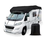 lcyen Waterproof Caravan Protective Cover, Motorhome Covers, 5 x 3 m, 210D Oxford Fabric, Caravan Cover, Wind Protection and Hail Protection, Black, with Retractable Strap for Camper Travel