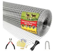 LCYFBE Chicken Wire 1m x 4m, Chicken Wire Mesh Roll for Garden | Easy to Cut, 6mm Galvanized Metal Wire Mesh, Garden Fencing Protective Net with Cutting Pliers, Gloves and Cable Ties