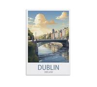 LCYNNH Dublin Ireland Vintage Travel Poster Coast 08x12inch(20x30cm) Print Poster Home Bathroom Bedroom Office Living Room Decor Canvas Poster