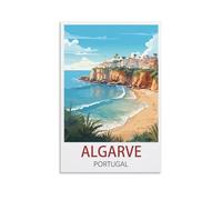 LCYUAOPP Algarve Portugal Vintage Travel Posters 08x12inch(20x30cm) Canvas Art Poster And Wall Art Picture Print Modern Family Bedroom Decor Posters