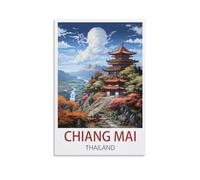 LCYUAOPP Chiang Mai Thailand Vintage Travel Posters 16x24inch(40x60cm) Canvas Art Poster And Wall Art Picture Print Modern Family Bedroom Decor Posters