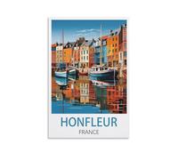 LCYUAOPP Honfleur France Vintage Travel Posters 08x12inch(20x30cm) Canvas Art Poster And Wall Art Picture Print Modern Family Bedroom Decor Posters