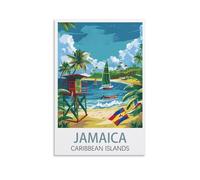 LCYUAOPP Jamaica Caribbean Islands Vintage Travel Posters 16x24inch(40x60cm) Canvas Art Poster And Wall Art Picture Print Modern Family Bedroom Decor Posters