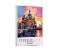 LCYUAOPP St Petersburg Russia Vintage Travel Poster 08x12inch(20x30cm) Canvas Art Poster And Wall Art Picture Print Modern Family Bedroom Decor Posters