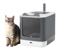 LCZLBRRD Fully Enclosed Cat Litter Box with Lid, Covered Litter Box Enclosure, Anti-Splashing Easy to Clean, Foldable Kitty Litter Boxes with Drawer, 3 Modes, for Kitten and Cat up to 13 Lbs