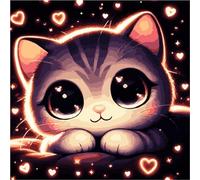 LCZSH Adult Beginner Diamond Painting Set, Cartoon Cat DIY Adult Art 5D Diamond Art Creation Set, Suitable for Home Wall Decoration Gifts 12x12 inches