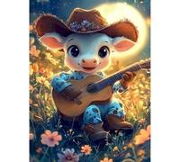 LCZSH Little Cowboy Diamond Painting Kit for Home Wall Decor, Gemstone Art Craft for Beginners & Adults, Crystal Diamond Art Kit 12x16 Inch