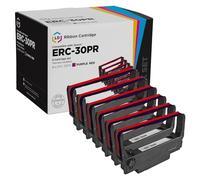 LD © Compatible 6 Pack Purple and Red POS Ribbon Cartridges for Epson ERC-30PR