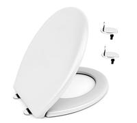 LD Homes Toilet Seat in White, Toilet Seat with Quick Release for Easy Clean, Standard Toilet Lid Comes with Adjustable Hinges and Fittings, Durable Loo Seat in Oval Shape and Soft Close