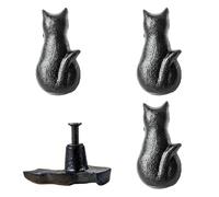 LD-YUNJIA 4 Pack Cat Shaped Drawer Pulls - Black Cast Iron Knobs for Dresser Drawer Cupboard Cabinet
