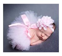 LDA GET Fresh Cute Toddler Newborn Baby Girl Tutu Skirt & Headband Photo Prop Costume Outfit-Pink
