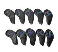 Ldabrye 10Pcs PU Golfs Iron Head Covers Waterproofs Golfs Club Head Covers Putter Protector Golfs Headcover Protective