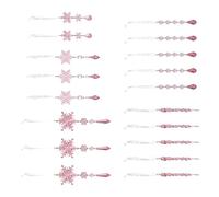 Ldabrye 18pcs Crystal Snowflake Acrylic Holiday Ornament Hanging Decoration For Christmas Tree And Window Display Holiday Tree Decoration